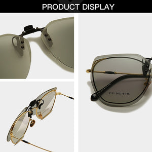 Polarized Clip on Sunglasses Men Women Photochromic Sun Glasses Night Vision Driving Goggle Flip Up Lens Glasses UV400 Oculos