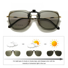 Load image into Gallery viewer, Polarized Clip on Sunglasses Men Women Photochromic Sun Glasses Night Vision Driving Goggle Flip Up Lens Glasses UV400 Oculos