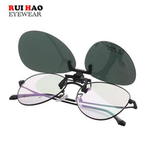 Load image into Gallery viewer, Polarized Clip on Sunglasses Outdoor Sun Glasses Retro Design Driving Eyeglasses Clip Transforms Regular Glasses into Sunglasses