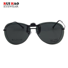 Load image into Gallery viewer, Polarized Clip on Sunglasses Outdoor Sun Glasses Retro Design Driving Eyeglasses Clip Transforms Regular Glasses into Sunglasses
