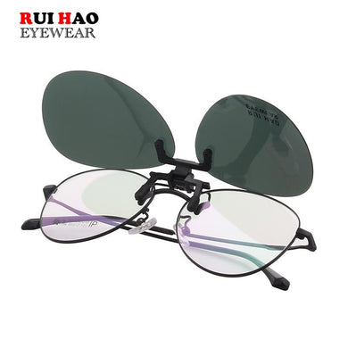 Polarized Clip on Sunglasses Outdoor Sun Glasses Retro Design Driving Eyeglasses Clip Transforms Regular Glasses into Sunglasses