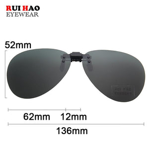Polarized Clip on Sunglasses Outdoor Sun Glasses Retro Design Driving Eyeglasses Clip Transforms Regular Glasses into Sunglasses