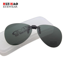 Load image into Gallery viewer, Polarized Clip on Sunglasses Outdoor Sun Glasses Retro Design Driving Eyeglasses Clip Transforms Regular Glasses into Sunglasses