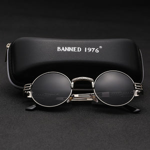 Polarized Gothic Steampunk Sunglasses Men Women Brand Designer Vintage Round Shades Metal Frame Sun Glasses Oculos