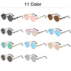 Polarized Gothic Steampunk Sunglasses Men Women Brand Designer Vintage Round Shades Metal Frame Sun Glasses Oculos