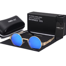 Load image into Gallery viewer, Polarized Gothic Steampunk Sunglasses Men Women Brand Designer Vintage Round Shades Metal Frame Sun Glasses Oculos