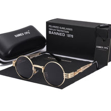 Load image into Gallery viewer, Polarized Gothic Steampunk Sunglasses Men Women Brand Designer Vintage Round Shades Metal Frame Sun Glasses Oculos