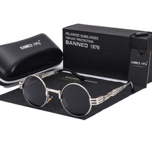 Load image into Gallery viewer, Polarized Gothic Steampunk Sunglasses Men Women Brand Designer Vintage Round Shades Metal Frame Sun Glasses Oculos