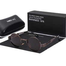 Load image into Gallery viewer, Polarized Gothic Steampunk Sunglasses Men Women Brand Designer Vintage Round Shades Metal Frame Sun Glasses Oculos