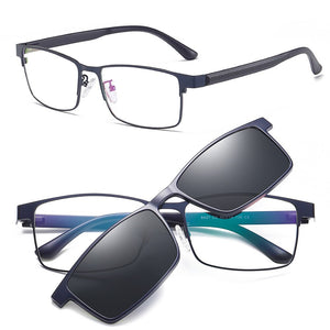 Polarized Magnet Clip On Eyeglasses Frame Men Optical Prescription Glasses Frame Men Myopia Clear Magnet Clip On Sunglasses Male