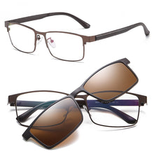 Carica l&#39;immagine nel visualizzatore di Gallery, Polarized Magnet Clip On Eyeglasses Frame Men Optical Prescription Glasses Frame Men Myopia Clear Magnet Clip On Sunglasses Male
