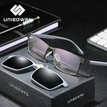 Carica l&#39;immagine nel visualizzatore di Gallery, Polarized Magnet Clip On Eyeglasses Frame Men Optical Prescription Glasses Frame Men Myopia Clear Magnet Clip On Sunglasses Male