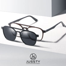 Load image into Gallery viewer, Polarized Magnet Clip On Glasses Frame Men Optical Myopia Eyeglasses Frame Male Prescription Clear Magnet Clip On Sunglasses Men