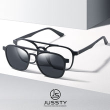 Load image into Gallery viewer, Polarized Magnet Clip On Glasses Frame Men Optical Myopia Eyeglasses Frame Male Prescription Clear Magnet Clip On Sunglasses Men