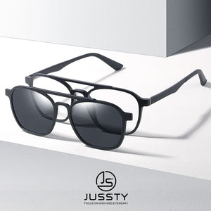 Polarized Magnet Clip On Glasses Frame Men Optical Myopia Eyeglasses Frame Male Prescription Clear Magnet Clip On Sunglasses Men