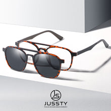 Load image into Gallery viewer, Polarized Magnet Clip On Glasses Frame Men Optical Myopia Eyeglasses Frame Male Prescription Clear Magnet Clip On Sunglasses Men