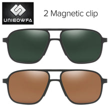 Load image into Gallery viewer, Polarized Magnet Clip On Glasses Frame Men Optical Myopia Eyeglasses Frame Prescription Black Magnet Clip On Sunglasses Male