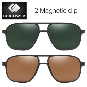 Polarized Magnet Clip On Glasses Frame Men Optical Myopia Eyeglasses Frame Prescription Black Magnet Clip On Sunglasses Male