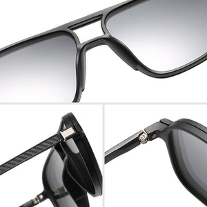 Polarized Magnet Clip On Glasses Frame Men Optical Myopia Eyeglasses Frame Prescription Black Magnet Clip On Sunglasses Male