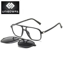 Load image into Gallery viewer, Polarized Magnet Clip On Glasses Frame Men Optical Myopia Eyeglasses Frame Prescription Black Magnet Clip On Sunglasses Male