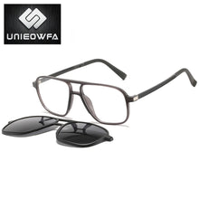 Load image into Gallery viewer, Polarized Magnet Clip On Glasses Frame Men Optical Myopia Eyeglasses Frame Prescription Black Magnet Clip On Sunglasses Male
