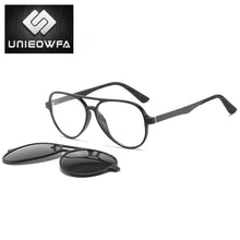 Load image into Gallery viewer, Polarized Magnet Clip on Glasses Frame Men Aviation Prescription Eyeglasses Frame Optical Myopia Pilot Magnet Clip On Sunglasses