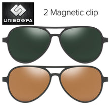 Load image into Gallery viewer, Polarized Magnet Clip on Glasses Frame Men Aviation Prescription Eyeglasses Frame Optical Myopia Pilot Magnet Clip On Sunglasses