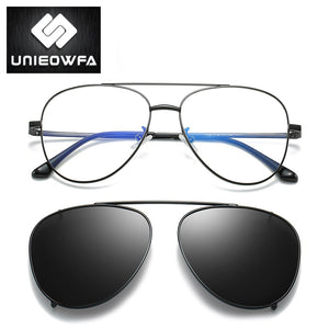 Polarized Magnet Clip on Sunglasses Men Aviation Prescription Optical Sun Glasses For Men Myopia Magnet Clip Glasses Eyeglasses