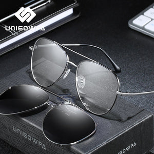Polarized Magnet Clip on Sunglasses Men Aviation Prescription Optical Sun Glasses For Men Myopia Magnet Clip Glasses Eyeglasses