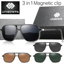 Load image into Gallery viewer, Polarized Magnet Clip on Sunglasses Men Prescription Optical Sun Glasses For Men UV400 Driving Pilot Myopia Glasses Male Brand