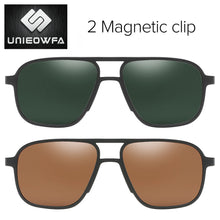 Load image into Gallery viewer, Polarized Magnet Clip on Sunglasses Men Prescription Optical Sun Glasses For Men UV400 Driving Pilot Myopia Glasses Male Brand