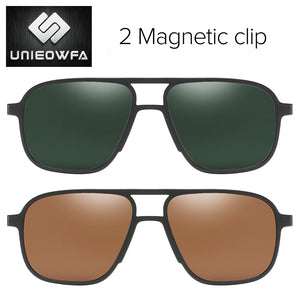 Polarized Magnet Clip on Sunglasses Men Prescription Optical Sun Glasses For Men UV400 Driving Pilot Myopia Glasses Male Brand