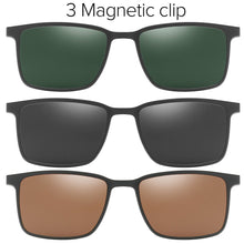 Load image into Gallery viewer, Polarized Magnetic Clip on Sunglasses Men Optical Prescription Glasses Male Myopia UV400 Magnet Clip Sun Glasses For Men Brand
