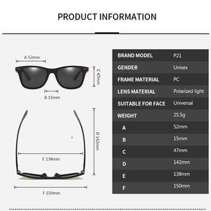 Occhiali da sole da uomo polarizzati Designer di marca Donne Guida Occhiali da sole con montatura quadrata Occhiali da sole maschili Rivestimento a specchio femminile 