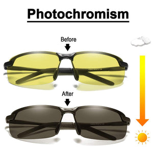 Polarized Photochromic Outdoor Driver Sunglasses for Men & Women,Anti Glare UV400 Protection for Day & Night Driving Sun Glasses