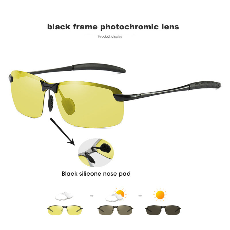 Polarized Photochromic Outdoor Driver Sunglasses for Men & Women Anti Glare UV400 Protection for Day & Night Driving Sun Glasses