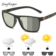 Load image into Gallery viewer, Polarized Photochromic Sunglasses Men Driving Rectangle Chameleon Change Color Sun Glasses Day Night Vision Anti Glare Goggles