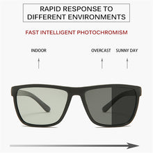 Load image into Gallery viewer, Polarized Photochromic Sunglasses Men Driving Rectangle Chameleon Change Color Sun Glasses Day Night Vision Anti Glare Goggles