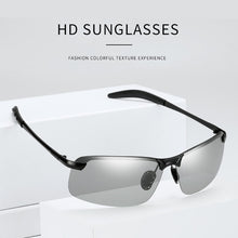 Load image into Gallery viewer, Polarized Photochromic Sunglasses Men Driving Rectangle Chameleon Change Color Sun Glasses Day Night Vision Anti Glare Goggles