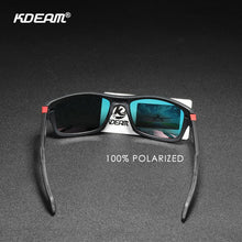 Load image into Gallery viewer, Polarized Sport Sunglasses Men KDEAM TR90 Cool Square UV400 Driving Shades Flexible Ultra Lightweight Frame With Box