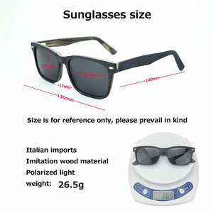 Polarized Sunglasses For men Driving Brand Women Square Mirror Sun Glasses Male With Box Accessories imitation Wooden