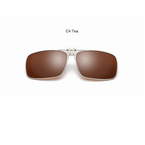 Polarized Sunglasses Lens clip on glasses Night Vision Yellow Women Square Sun Glasses with Clips Unisex Clips