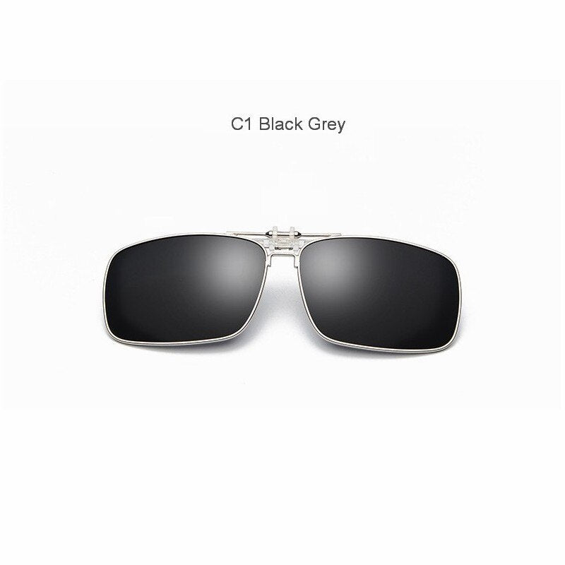 Polarized Sunglasses Lens clip on glasses Night Vision Yellow Women Square Sun Glasses with Clips Unisex Clips