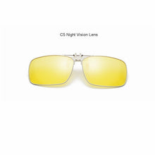 Load image into Gallery viewer, Polarized Sunglasses Lens clip on glasses Night Vision Yellow Women Square Sun Glasses with Clips Unisex Clips