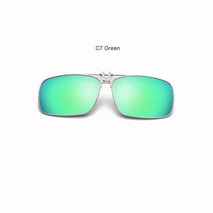 Polarized Sunglasses Lens clip on glasses Night Vision Yellow Women Square Sun Glasses with Clips Unisex Clips