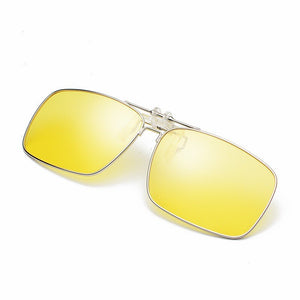 Polarized Sunglasses Lens clip on glasses Night Vision Yellow Women Square Sun Glasses with Clips Unisex Clips