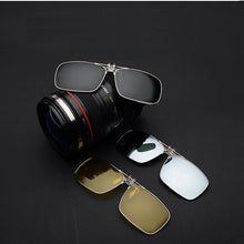 Load image into Gallery viewer, Polarized Sunglasses Lens clip on glasses Night Vision Yellow Women Square Sun Glasses with Clips Unisex Clips