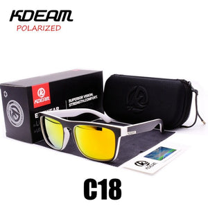 Polarized Sunglasses Men 2023 KDEAM Top  Driving Sunglasses Square Frame Sun Glasses Male Mirror UV400 Eyewear TH-KD156