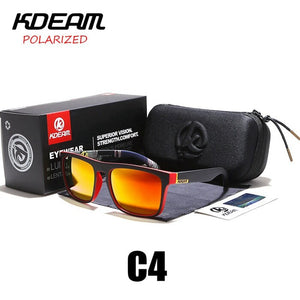 Polarized Sunglasses Men 2023 KDEAM Top  Driving Sunglasses Square Frame Sun Glasses Male Mirror UV400 Eyewear TH-KD156