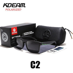 Polarized Sunglasses Men 2023 KDEAM Top  Driving Sunglasses Square Frame Sun Glasses Male Mirror UV400 Eyewear TH-KD156